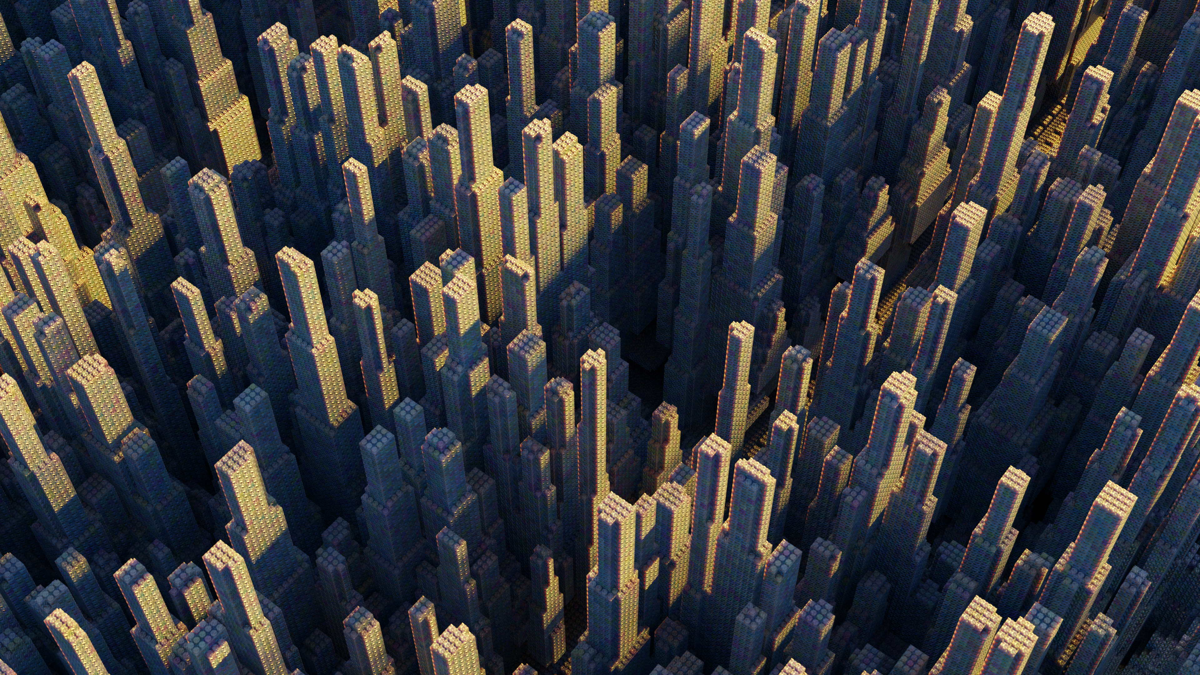 A dark fogging modern art city