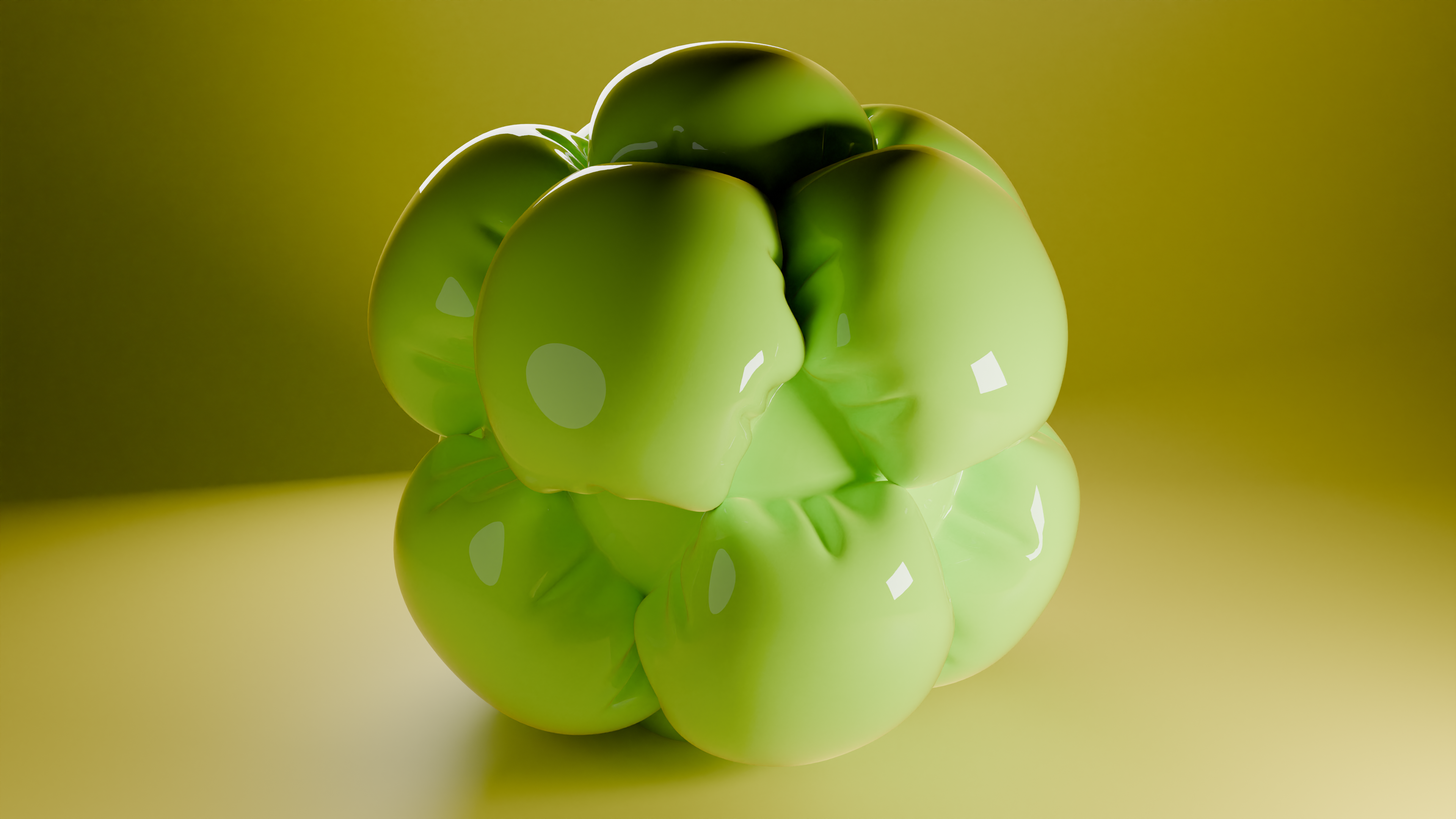 Inflated ball of plastic